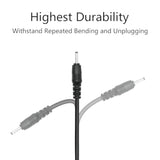 2Pcs Usb To Dc 2.5Mm X 0.7Mm Power Cord, 3Ft Usb 2.0 A Male To Dc 2.5Mm X 0.7Mm Male Plug 5V 3A Power Charging Cable, For Lights, Fans, Speaker And More (Black)