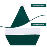 Santa Hat, Santa Hats For Adults, Unisex Velvet Comfort Green Christmas Hat Hats Extra Thicken Classic Plush For Christmas New Year Festive Holiday Party Supplies