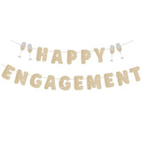 Engagement Party Decorations, Pre-Strung Happy Engagement Banner