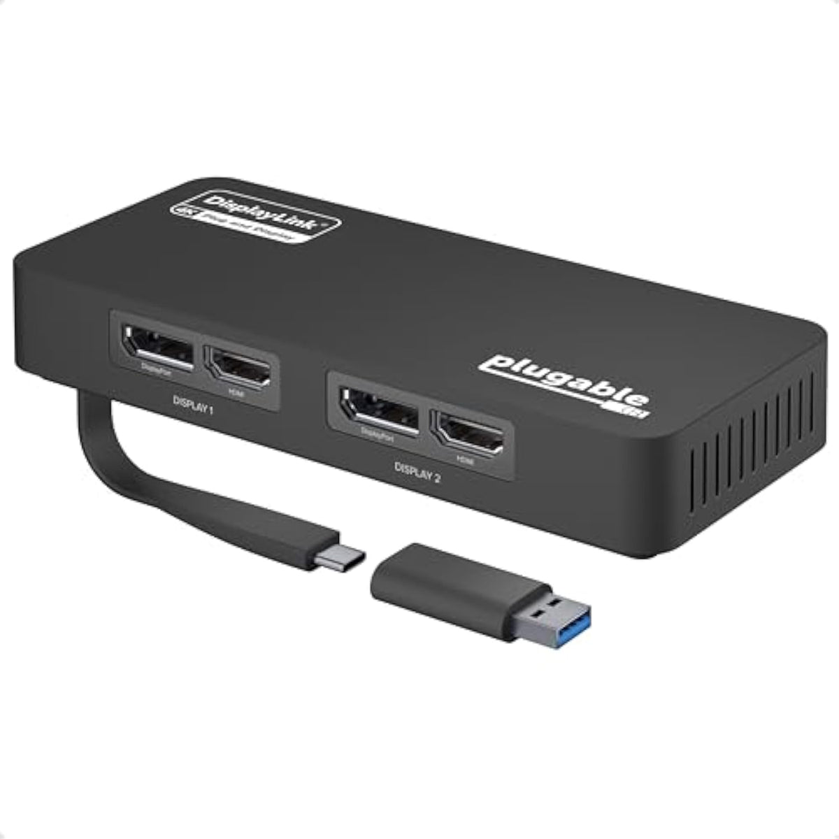 4K Displayport And Hdmi Dual Monitor Adapter For Usb 3.0 And Usb-C, Compatible