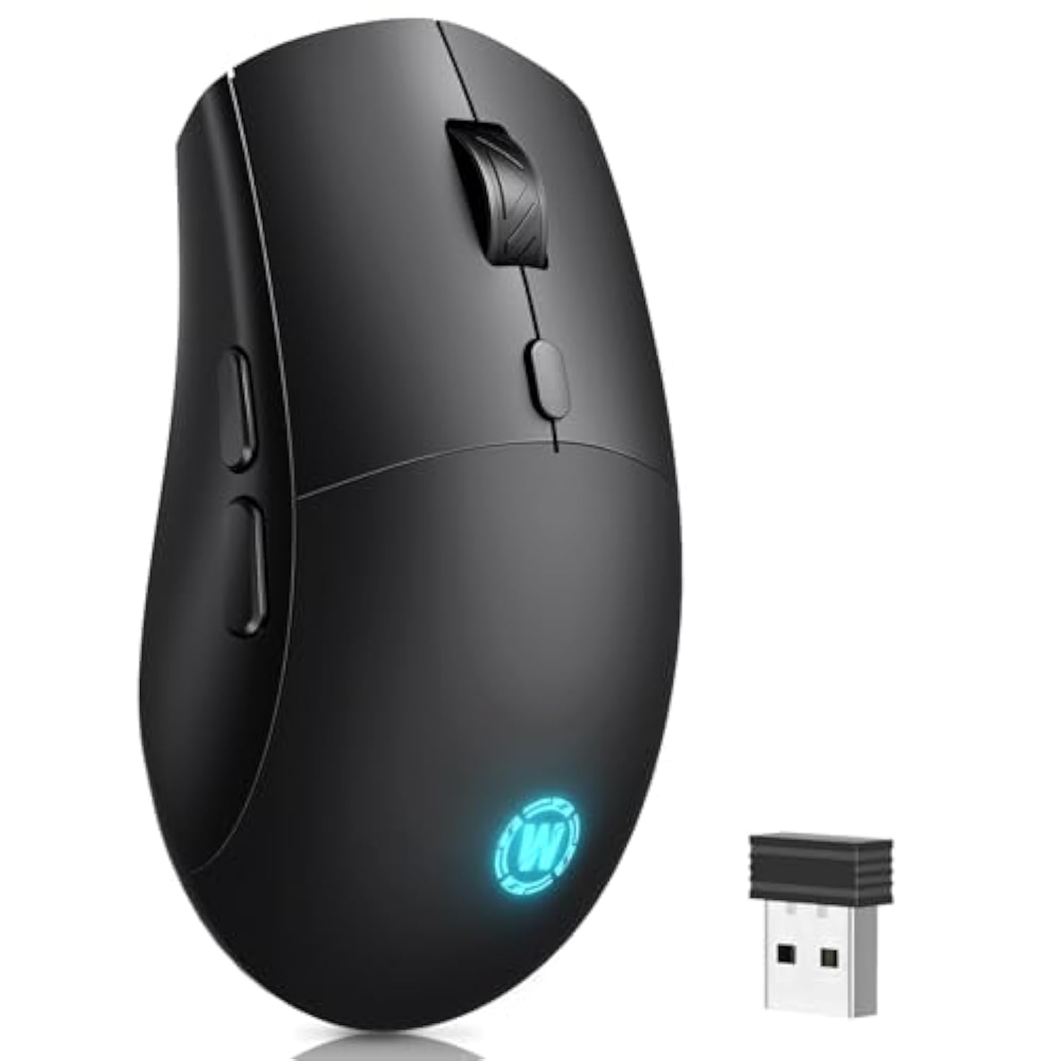 Wireless Gaming Mouse, 2.4Ghz & Bluetooth 5.3 Dual Mode, 60Hrs Battery, Ergonomic Lightweight Design, 6 Adjustable Dpi (800-6400), 7 Rgb Lights, Rechargeable Mice Compatible With Pc/Mac/Laptop