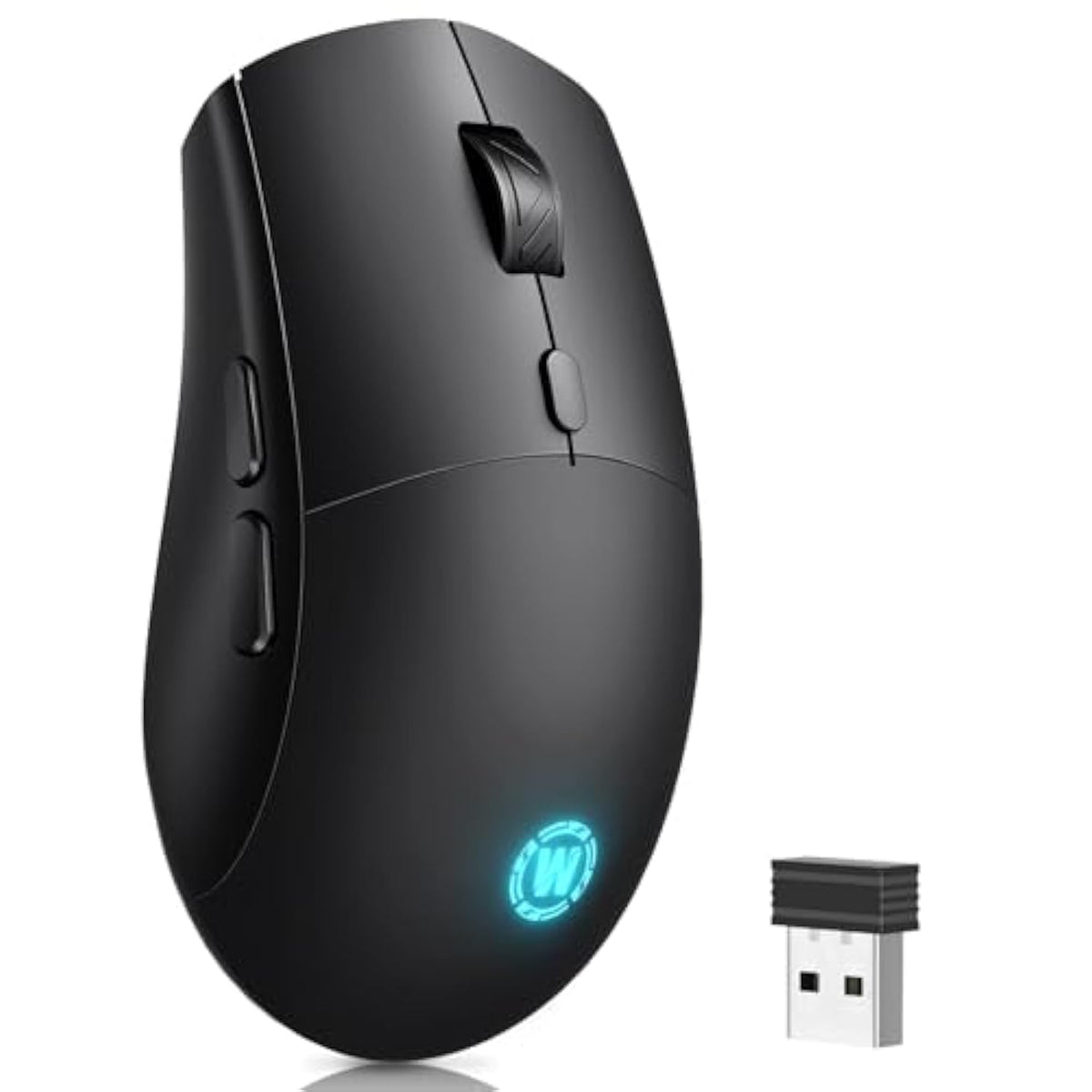 Wireless Gaming Mouse, 2.4Ghz & Bluetooth 5.3 Dual Mode, 60Hrs Battery, Ergonomic Lightweight Design, 6 Adjustable Dpi (800-6400), 7 Rgb Lights, Rechargeable Mice Compatible With Pc/Mac/Laptop