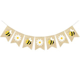 Bumble Bee Burlap Banner – Daisy Bunting Happy Bee Day Party Décor