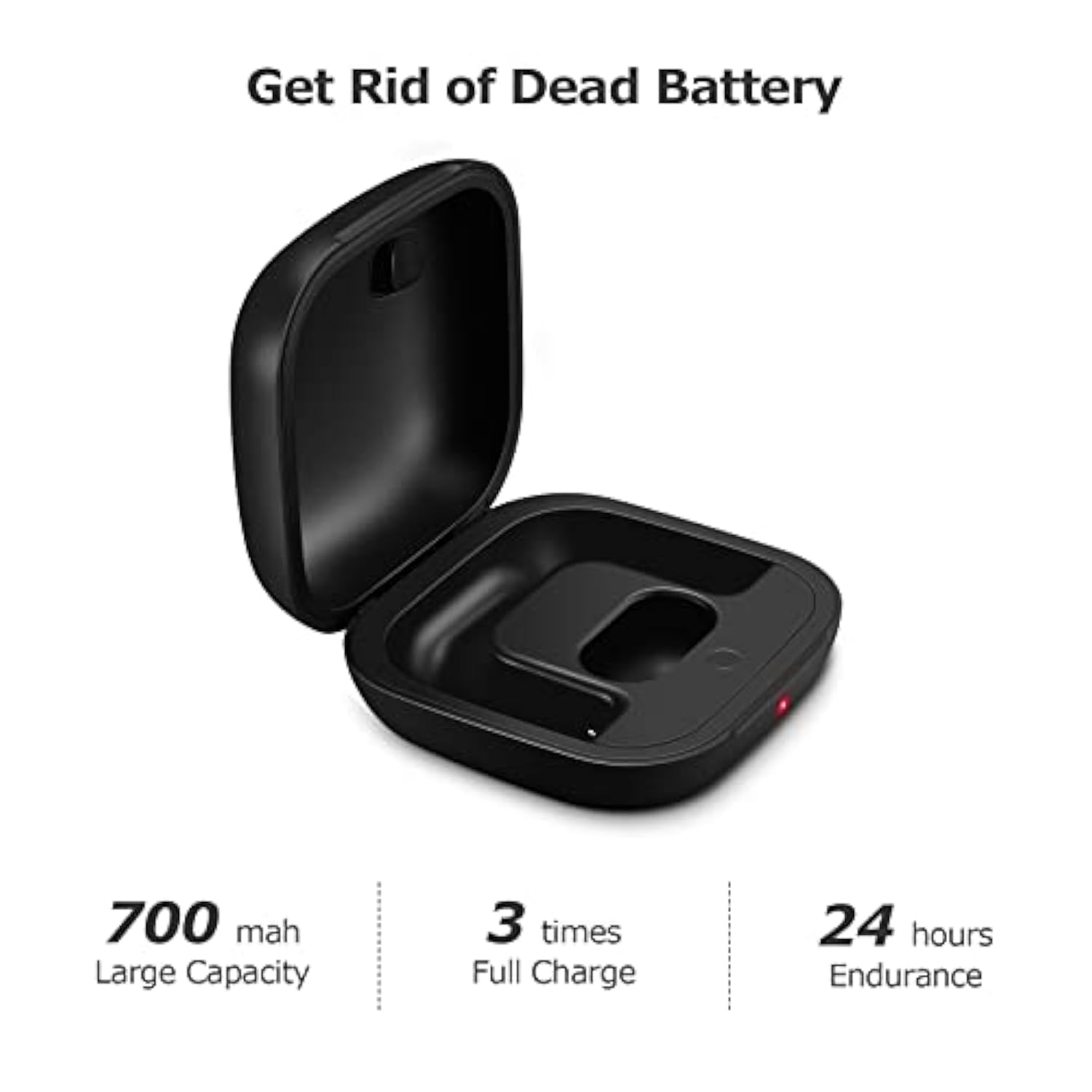 Charging Case Replacement Compatible For Powerbeats Pro Charger With Bluetooth Pairing Sync Button, 700Mah Built-In Battery (Not Include Powerbeats Pro) Black