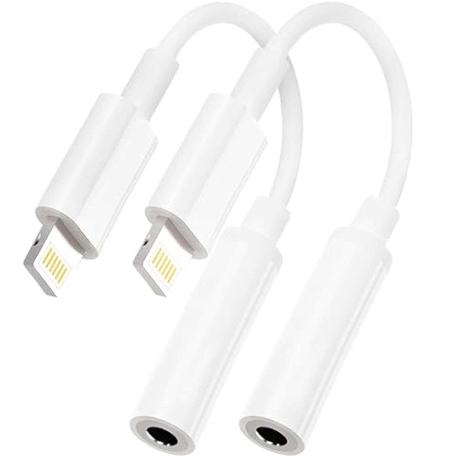 2 Pack Lightning To 3.5 Mm Headphone Jack Adapter For Iphone,[Apple Mfi Certified] Headphone Jack Adapter Cord Dongle Aux Cable Converter With Iphone 14/13/12/11/X/Xr/Xs/8/7