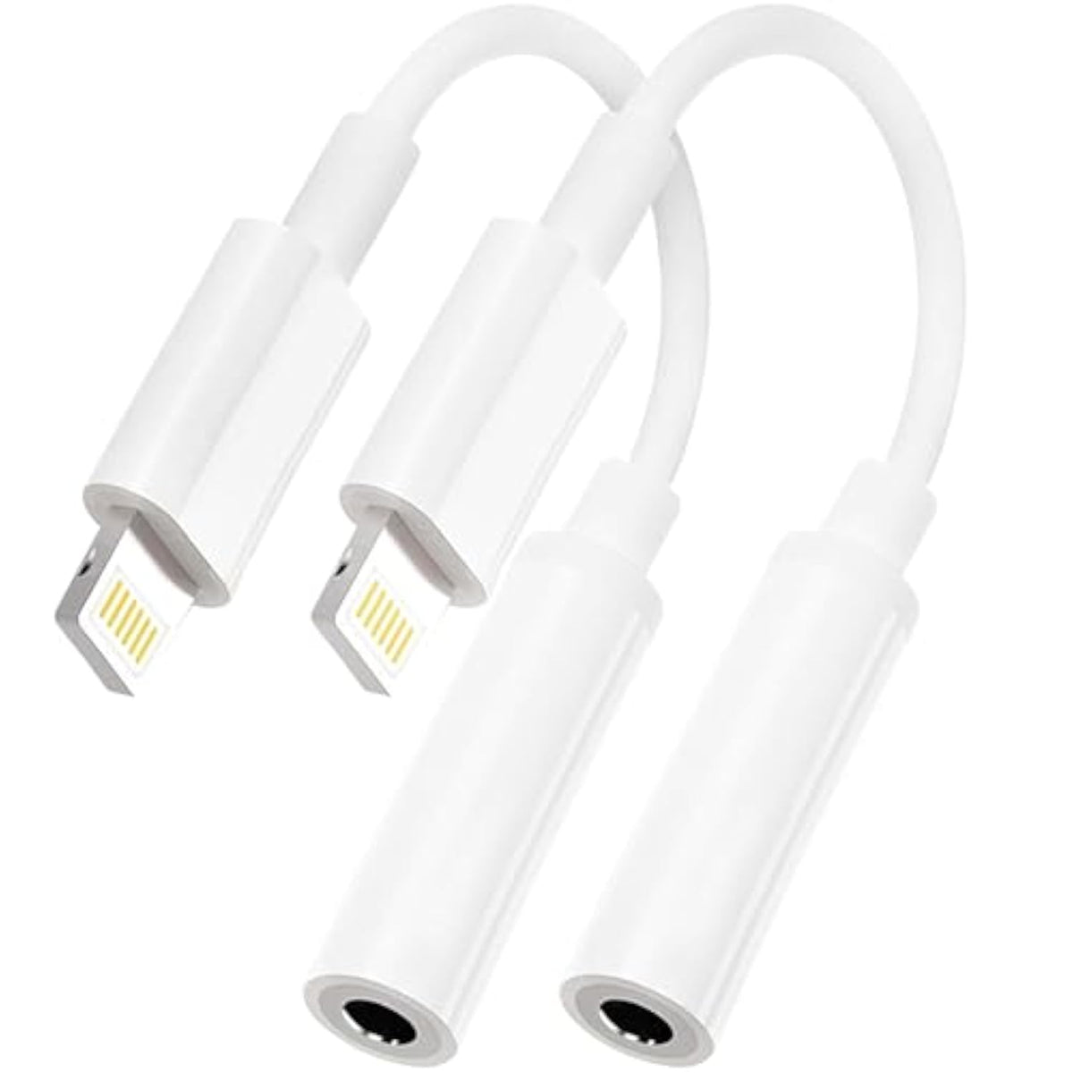 2 Pack Lightning To 3.5 Mm Headphone Jack Adapter For Iphone,[Apple Mfi Certified] Headphone Jack Adapter Cord Dongle Aux Cable Converter With Iphone 14/13/12/11/X/Xr/Xs/8/7