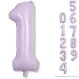 40 Inch Light Purple Number 1 Balloon For 1St Birthday Decoration, Large Pastel Purple Mylar Foil Number Balloons 0-9 For Girls, Lavender One Helium Balloons For Women 1St Anniversary Party Supplies