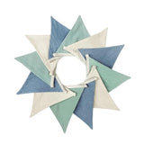 2 Sets Of Blue Green Nursery Garland 24Pcs Green Blue Fabric Linen Pennant Banner Flags Triangle Streamers For Baby Playroom Decor Boys Nautical Birthday Hole In One Baby Shower Party Decorations