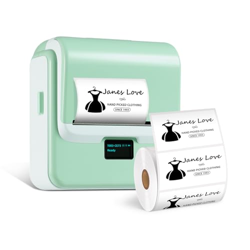Label Maker With Tape, T003 Thermal Label Maker, 3.15 Inch Bluetooth Label Printer Compatible With Phone & Pc, Sticker Printer Barcode Thermal Maker For Small Business, Home, School