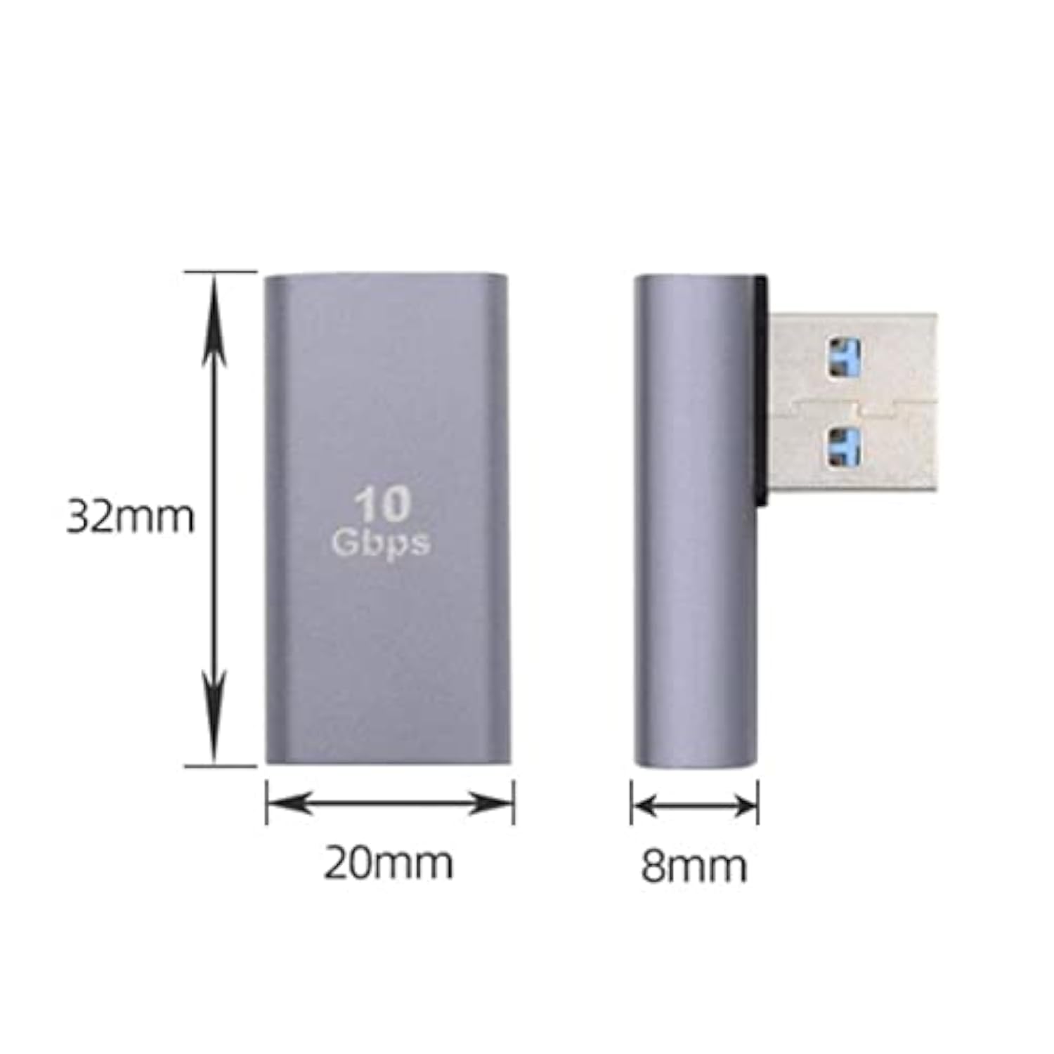 Cy Usb 3.0 Type A Male To Female Extension Power Data Video Adapter Low Profil
