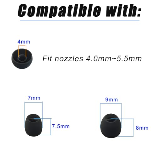 Extra Small (XS) Silicone Earbuds Tips for Small Ear Canal, 6 Pairs Universal Replacement Tips fit 4.0mm-6mm Nozzles - Comfort Fit (White)