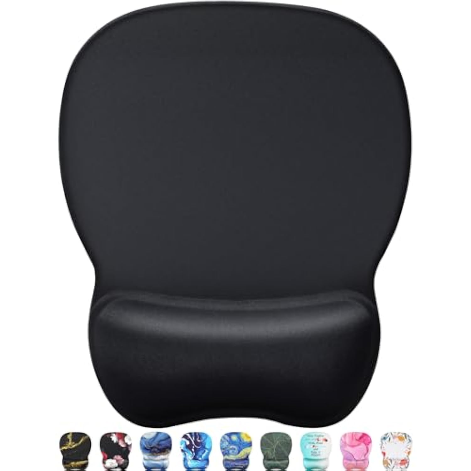Ergonomic Mouse Pad With Gel Wrist Rest, Comfortable Mousepad With Smooth Wrist Support And Non-Slip Pu Base For Pain Relief, Computer, Laptop, Office & Home, 9.4 X 8.1 In, Black Color