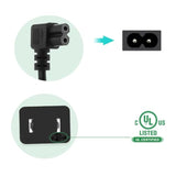[Ul Listed] 12Ft Power Cord Compatible Samsung Tcl Roku Lg Sharp Toshiba Insignia Sony Led Lcd Tv, Right Angle Power Cable Replacement