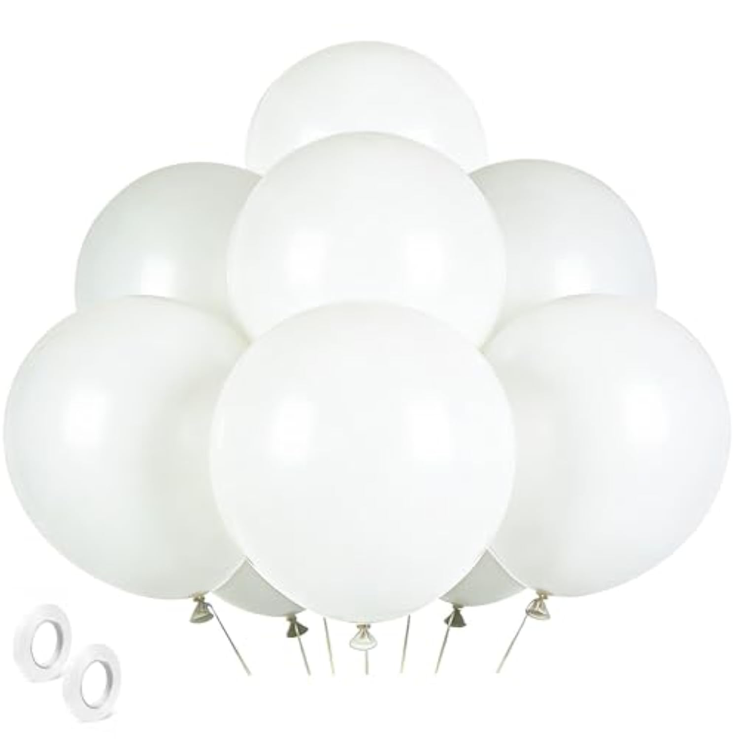 White Balloons Birthday Decorations 30 Pack 18 Inch Round Wedding Ballons For White Themed Wedding Graduation Birthday Party Backdrop 4Th Of July Decorations Independence Day