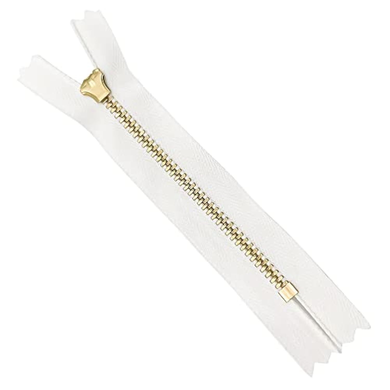 4 Inch Metal Zipper White 4" Antique Brass Metal Heavy Duty Zippers No