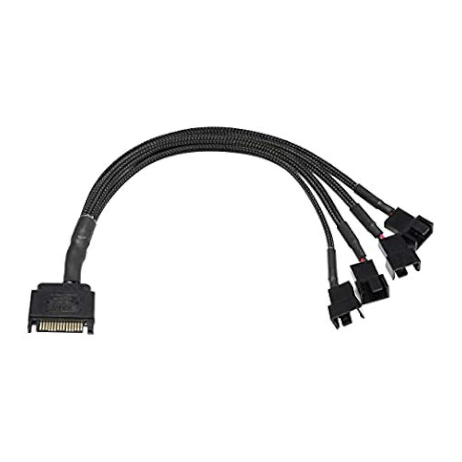Sata To 3 Pin 4 Pin Fan Adapter,15Pin Sata To 4 X 3 Pin / 4 Pin 12V Pc Case Fa