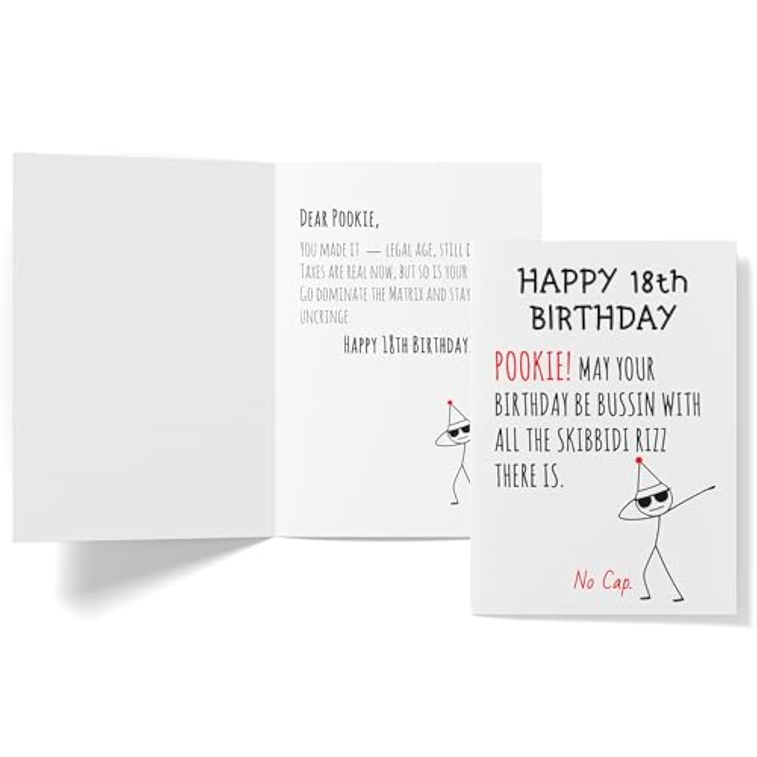 Funny 18Th Birthday Card For Teens, Boys, Girls – Fun 18 Year Old Birthday Gifts – Hilarious Gen Z Slang Meme Gift For Son, Daughter, Brother, Friends – 5X7Inch Folded Card With Envelope