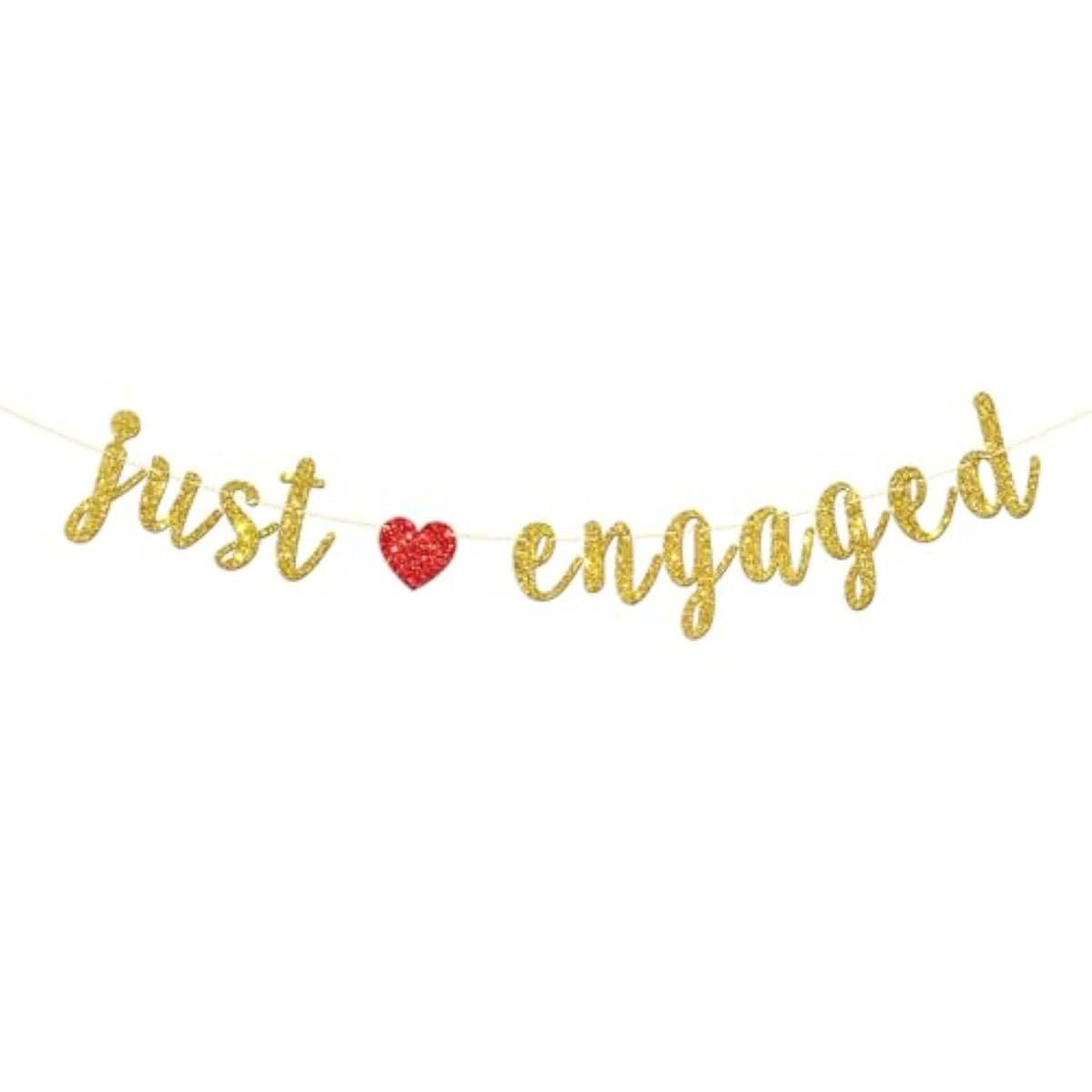 Just Engaged Banner, He Asked She Said Yes, Bride To Be Engagement Bachelorette Bridal Shower Party Hanging Sign Decorations Supplies