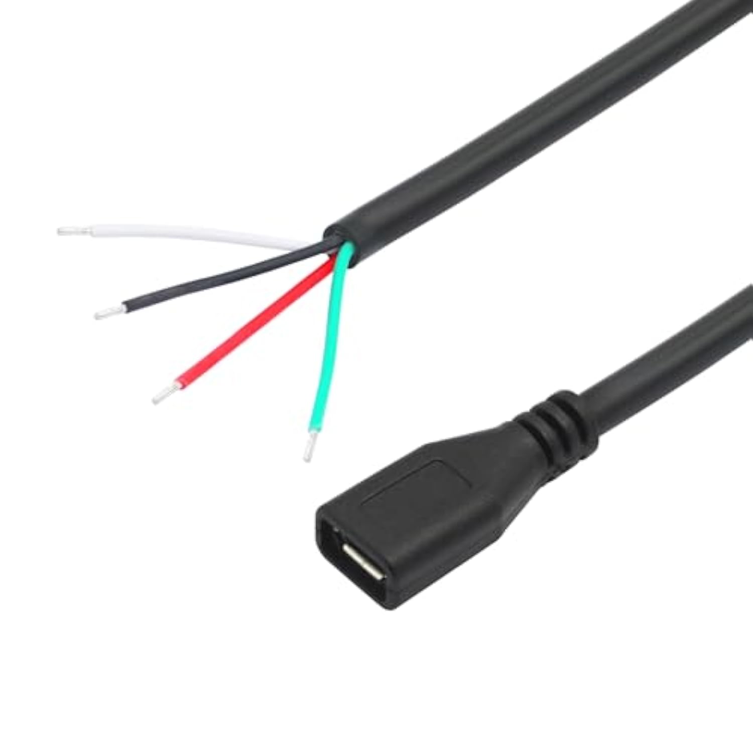 Short Micro Usb Male & Female 4 Pin Bare Wire 11Inch, Micro Usb 5V/3A 4 Pin Pigtail Wire Open End Power And Data Cable, For Micro Usb Equipment Installed Or Replacement Repair Diy Cable