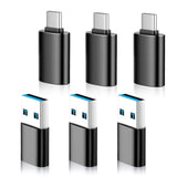 Usb To Usb C Adapter 6 Pack,?3*Type C Female To A Male Charger Converter?&?3*Usb C Male To Usb Female? For Macbook Pro/Air, Iphone 16 15 Pro Max/15 Plus/14 13 12 Samsung Galaxy S24/S23/S22/S21 Black
