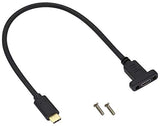USB Type C 3.1Panel Mount Adapter Cable USB-C 3.1 Gen2 10Gbps Male to USB C Female Panel Mount Screw Cable,Supports Charging,Data,Audio,Video Cable