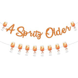 A Spritz Older Banner & Aperol Spritz Garland Orange Glitter Party Decor