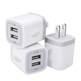 Usb Plug, Usb Wall Charger 3 Pack, Dual Port Electrical Plug Wall Outlet Charger Cube 5V 2.1A Charging Block Compatible Iphone 16 15 14 13 12 11 X,Samsung S25 S24 S23 S20 S10 S9 Note20,Lg,Moto