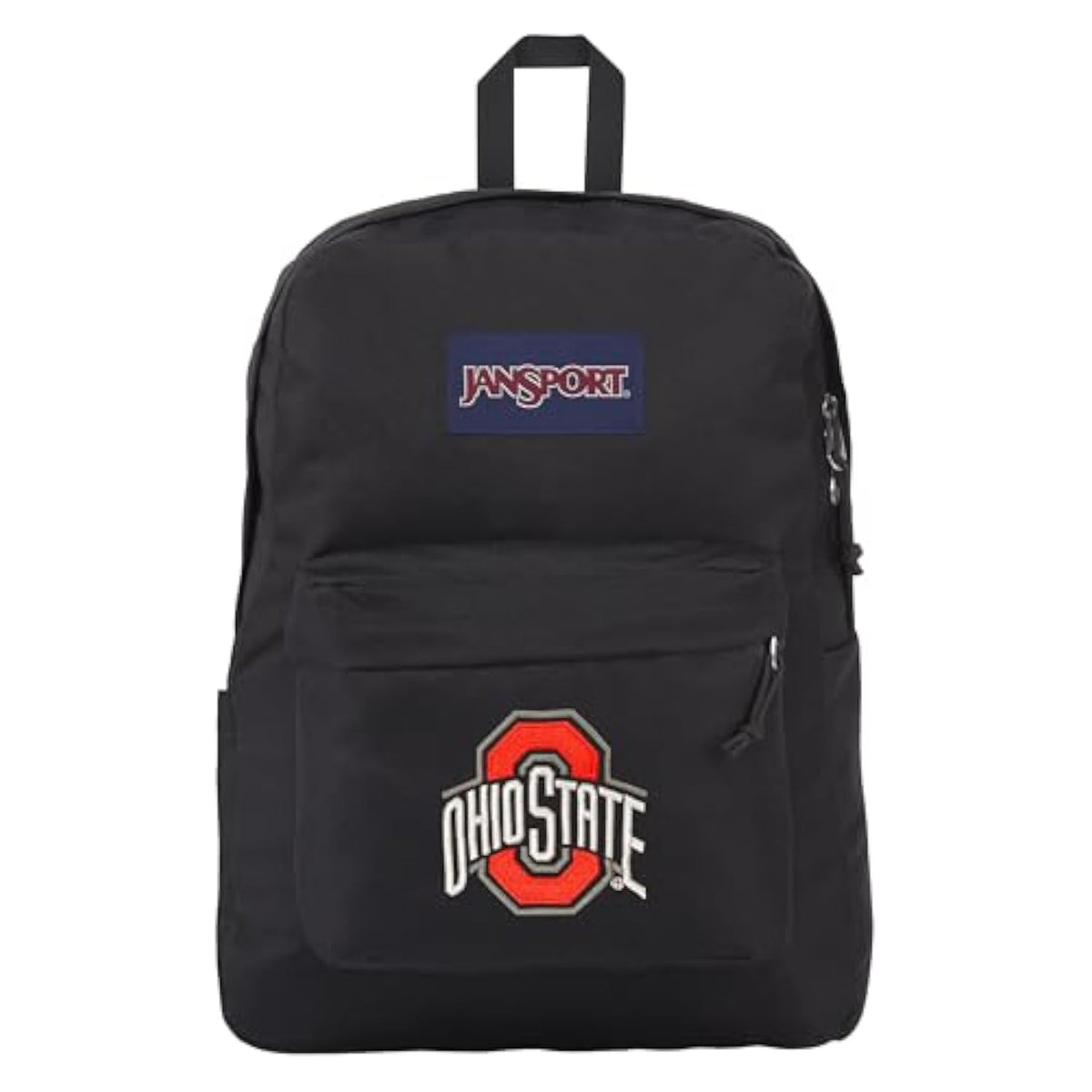 JanSport NCAA Officially Licensed Backpack, Ohio State Buckeyes, Superbreak Plus with Padded 15'' Laptop Sleeve, Spacious Computer Bag for Men & Women, Durable Daypack with Bottle Pocket, Black