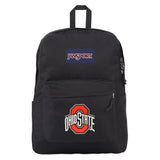 JanSport NCAA Officially Licensed Backpack, Ohio State Buckeyes, Superbreak Plus with Padded 15'' Laptop Sleeve, Spacious Computer Bag for Men & Women, Durable Daypack with Bottle Pocket, Black