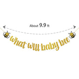 What Will Baby Bee Banner Bumble Bee Gender Reveal Baby Shower Decor