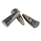 10Pcs Dark Coffee Color Resin Toggle Buttons Horn Tooth Shape Two Hole