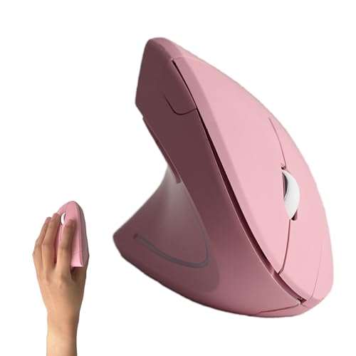 Left Handed Mouse, Vertical Left Handed Ergonomic Wireless Mouse, Ideal For Lefty Users, Gaming & Office Use, Compatible With Windows/Macos/Ipados. Pink