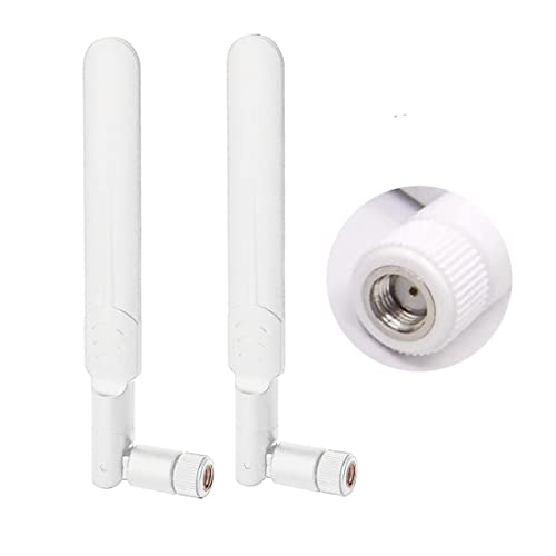 Dual Band Wifi Antenna 2.4Ghz 5Ghz 5.8Ghz 9Dbi Mimo Rp-Sma Male Antenna For Wifi Router Wireless Network Card Usb Adapter Security Ip Camera Video Surveillance Monitor - 2Pack