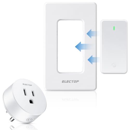 Remote Control Outlet, 15A/1500W Wireless Wall Mounted Power Switch, Long Range Electrical Switch Plug In On/Off For Lights, Fans, Christmas Lights, Household Appliance, Programmable