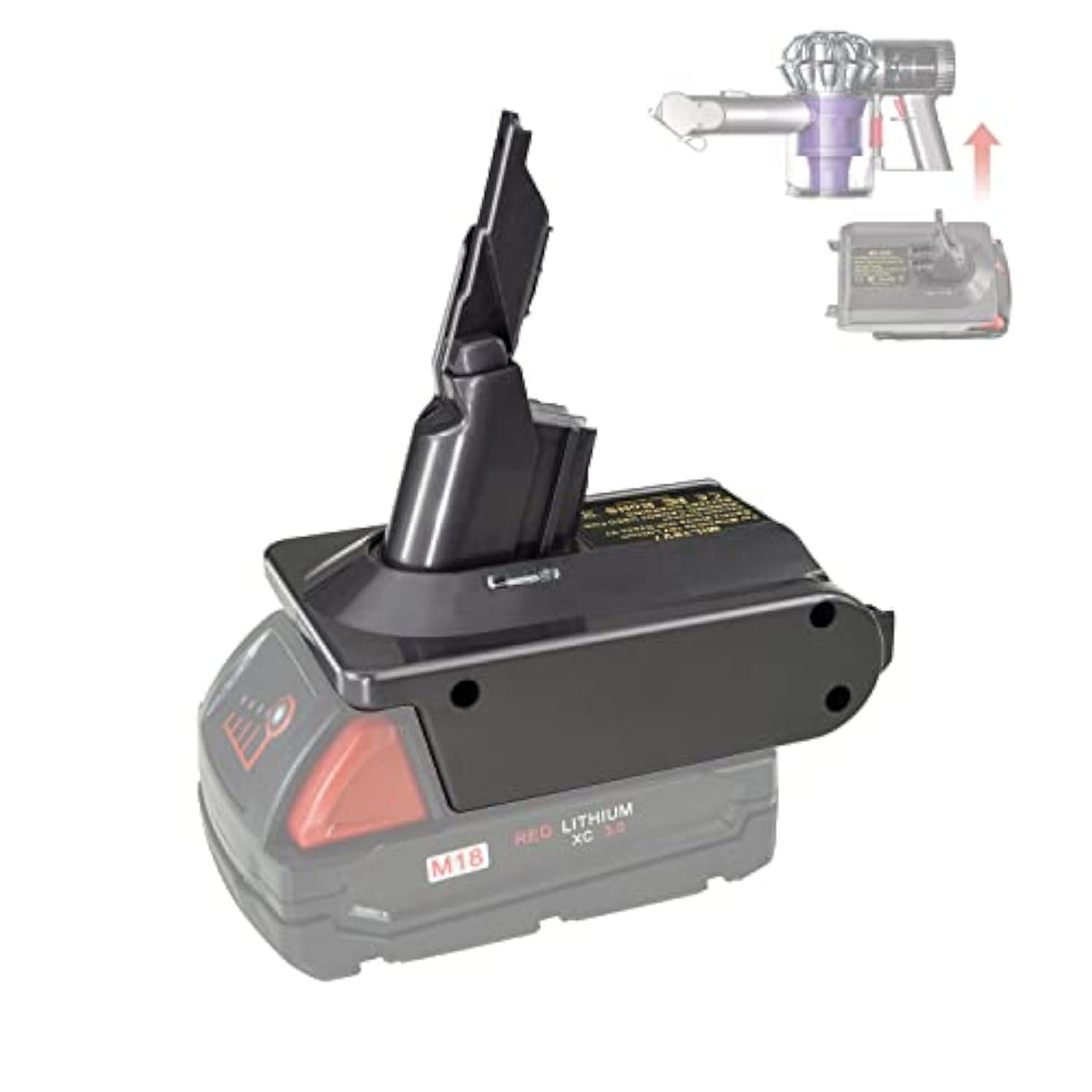 Mil18V8 Battery Adapter, Converter For Milwaukee M18 18V Lithium Battery To For Dyson V8 Battery, Work For Dyson V8 Series V8 Absolute Animal Vacuum Cleaners Fluffy Motorhead