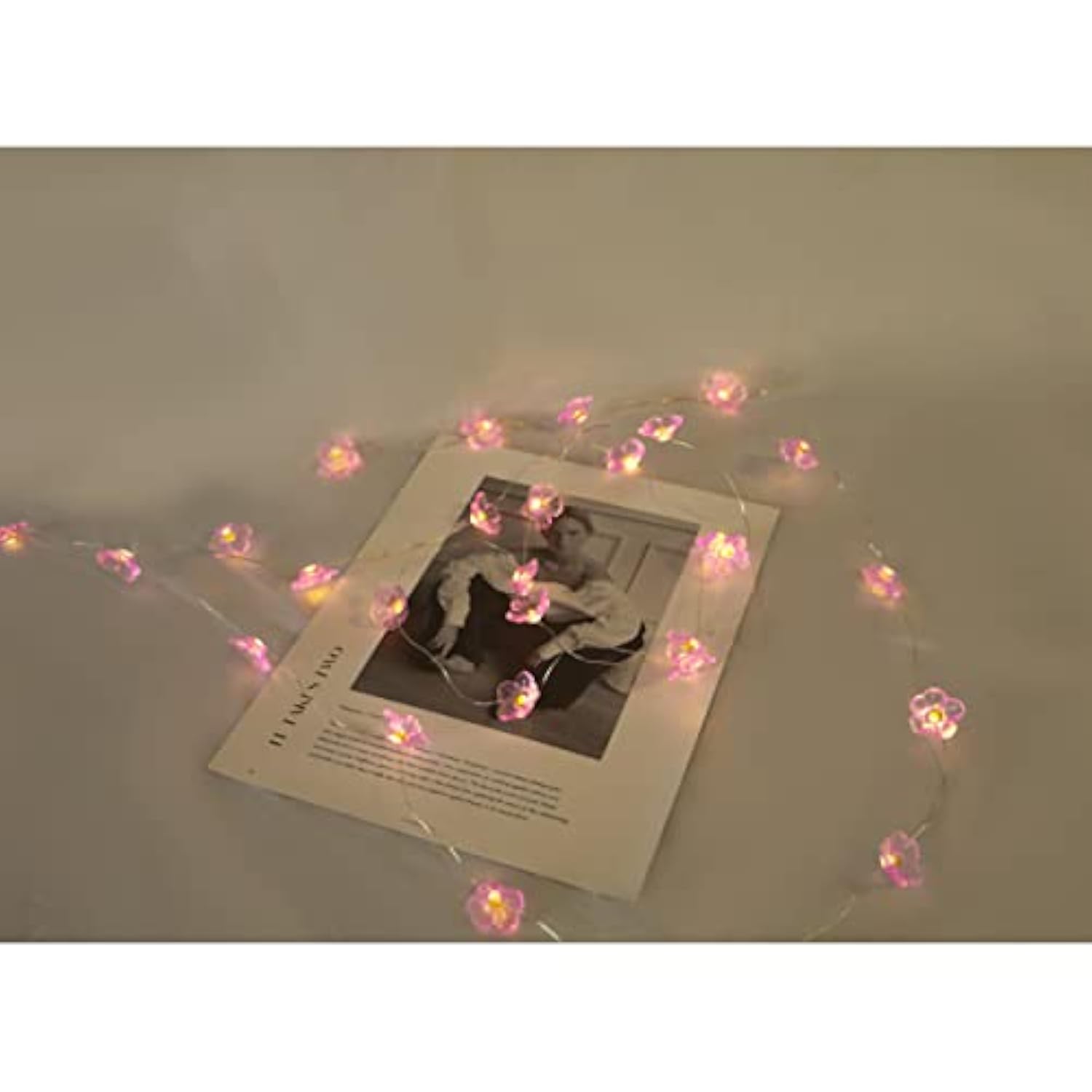 40 Led Flower Decorative String Lights Battery Operated, 13.2Ft Waterproof Nolvety Lights With Remote For Christmas, Val