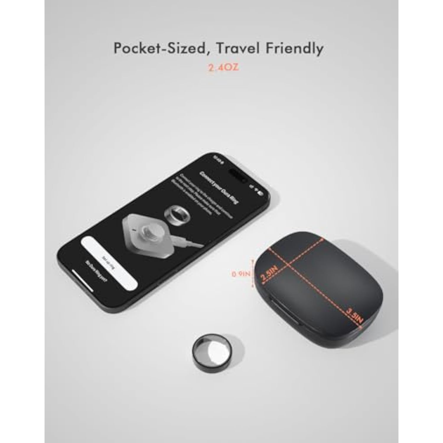 Updated Charging Case For Oura Ring 4 & 3 Charger, Wireless Power Station Fits Official Oura Chargers & Fit All-Sized Rings Gen 4 & 3 1000Mah (Official Charger Not Included)