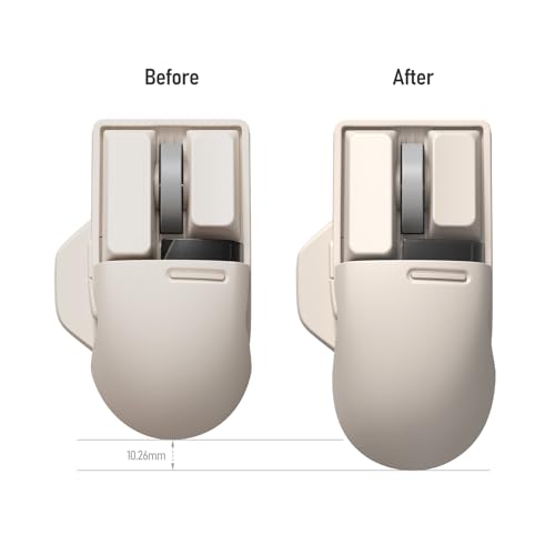 Pbt Touch Mouse Replacement Back Cover - Expandable Shell Attachment To Enlarge Mouse Size For Large Hands (Tofu)
