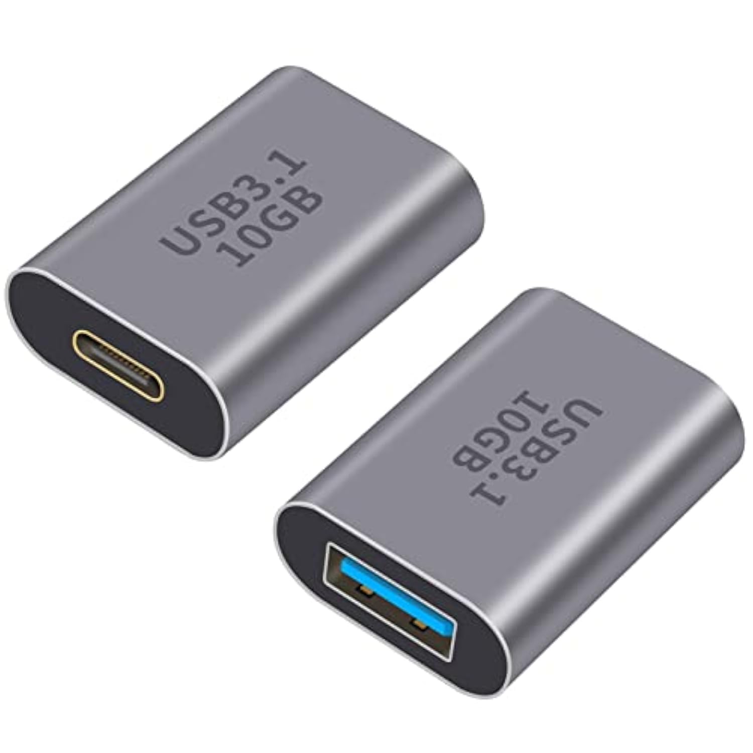 10Gbps Usb C Female To Usb Female Adapter, 2-Pack Bi-Directional Usb 3.1 Gen2 Type-C To Type-A Converter Otg Adapter Compatible With Iphone, Macbook Pro, Laptop