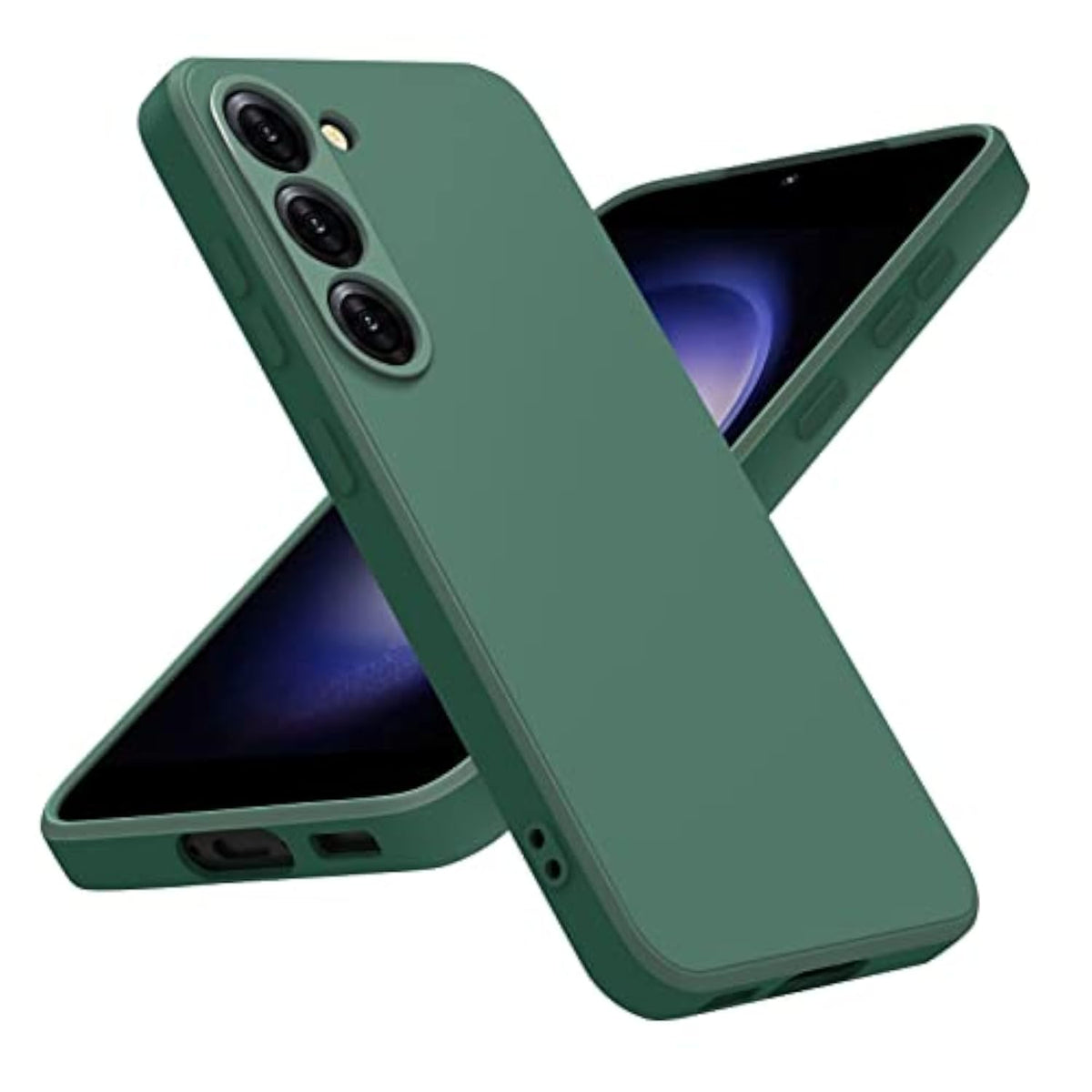 Samsung Galaxy S23 5G Phone Case, Dark Green, Stylish Liquid Silicone Slim Full-Body Protective Cover Compatible with Samsung Galaxy S23 6.1 Inch Phone Case