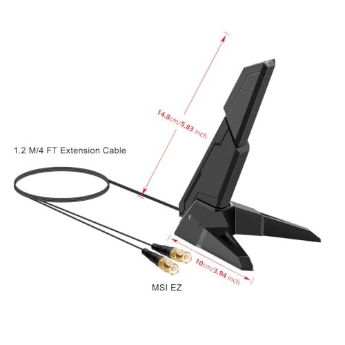 Wifi 7 Gaming Motherboard Magnetic Base Long Range Replacement Antenna For Msi Mag X870 Z890 Tomahawk/Msi Mpg X870E Carbon / X870E Edge / B850 / B850-P Series Wifi 7 Gaming Motherboard,