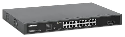 Intellinet 16 Port Poe+ Ethernet Switch With 4 Rj45 Gigabit And 2 Sfp Uplink Ports - 300W Power Budget, Output Up To 32W Per Port, Unmanaged, Wall Mountable/Desktop, Vlan Mode-3 Yr Mfg 561419