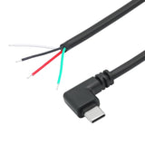 4Pcs Short Right Angle Usb C To 4 Pin Bare Wire Open End Wire 11Inch, 90 Degree Usb Type C Male Plug 4 Pin Pigtail Power And Data Cable 22Awg 5V/3A, For Usb Type C Device Replacement Repair Diy Cable