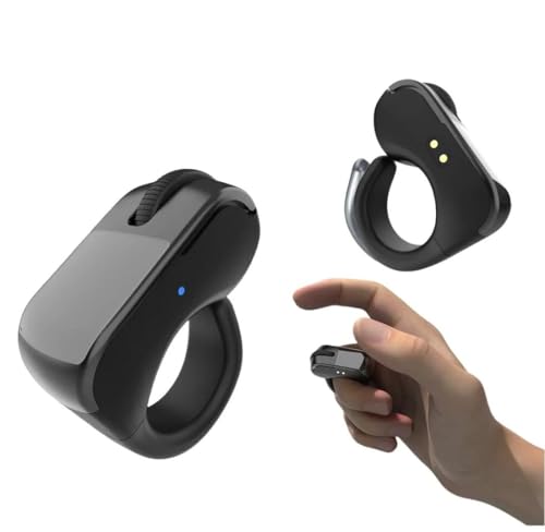 Latest Model Wireless Finger Ring Mouse, Bluetooth Touchpad, Cursor Control, Tiktok Video Scroller, Compatible With Pc, Laptop, Mobile, Tablet,Selfie Video Scrolling Page Turner (White)