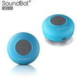 SoundBot SB510 HD Water Resistant Bluetooth Shower Speaker, Handsfree Portable Speakerphone with Built-in Mic, 6hrs of Playtime, Control Buttons and Dedicated Suction Cup_Blue