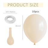 Cream Balloons 10 Pack 36 Inch Latex Party Neutral Round Beige Sand White Balloons For Birthday Wedding Baby Shower Gender Reveal Party Decoration