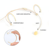 Beige Headworn Microphone,Daul Ear Hook Mic,Condenser Headset Mics For Shure Microphone Wireless Systems,Ideal For Lectures,Actors,Theater,Podcasts