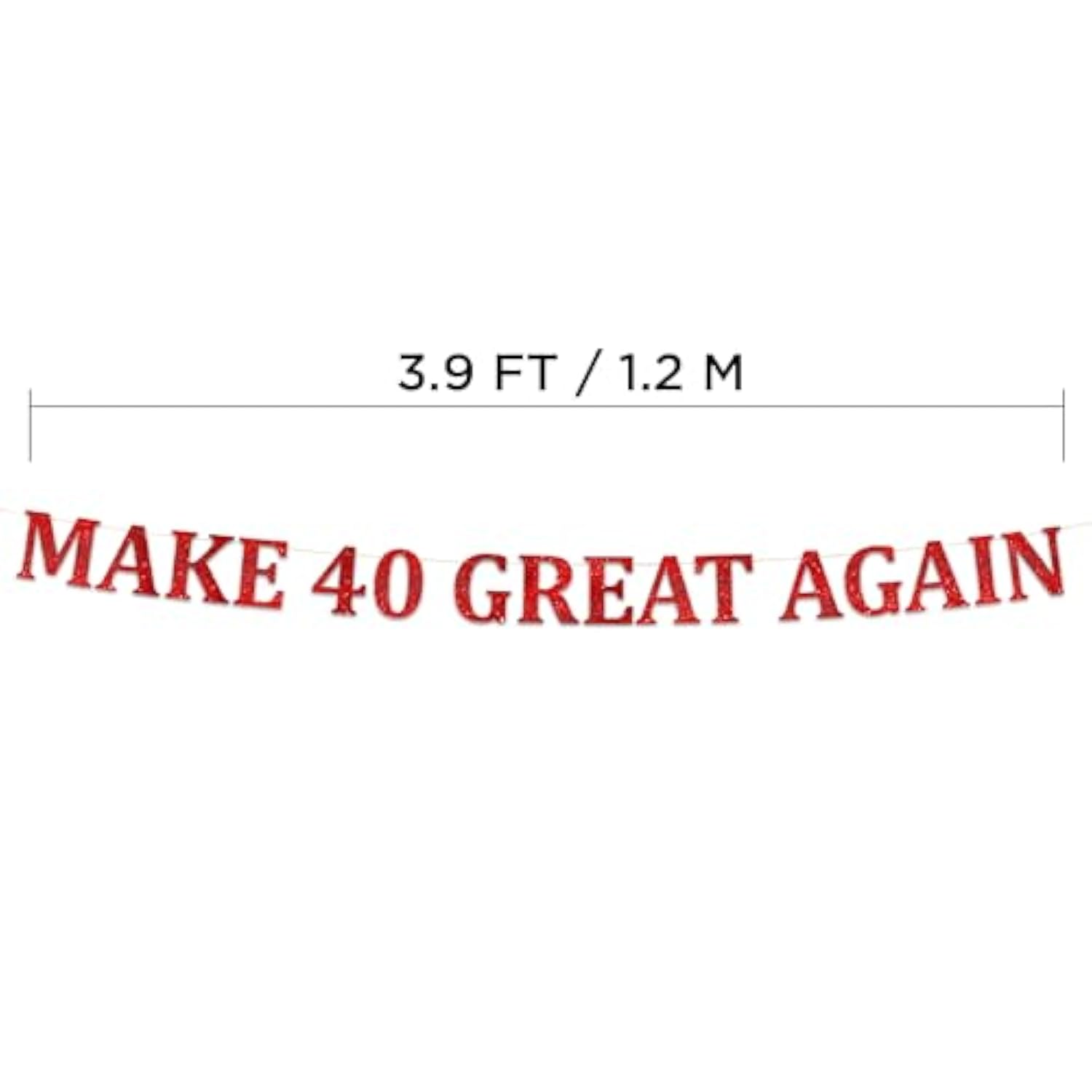 Glitter Banner Maga 40 Bday Funny 40Th Birthday Party Red Banner - Happy 40Th Wedding Anniversary Decorations - Milestone Birthday Party Decorations