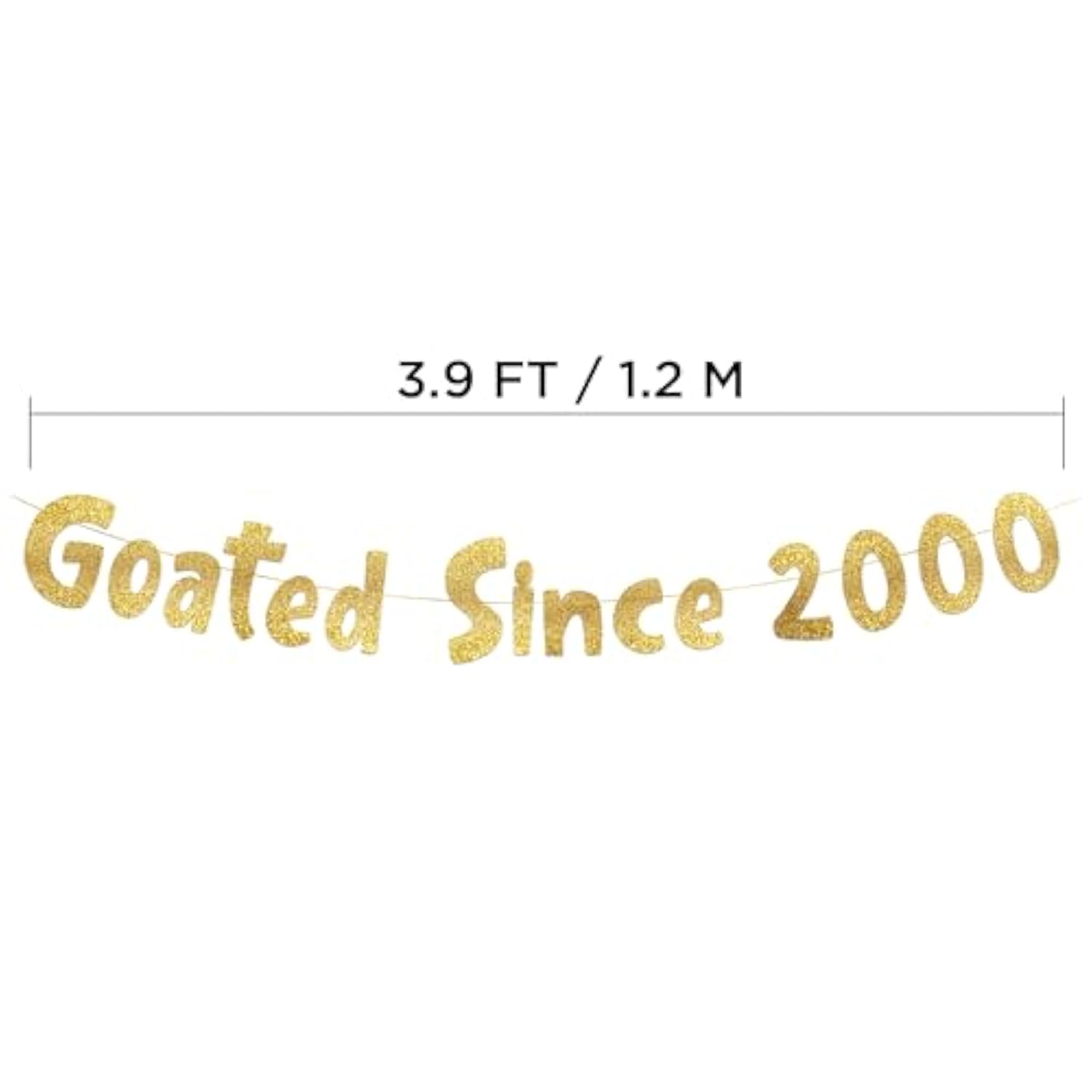 Goated Since 2000 Gold Glitter Banner - 25Th Birthday And Anniversary Party Decorations