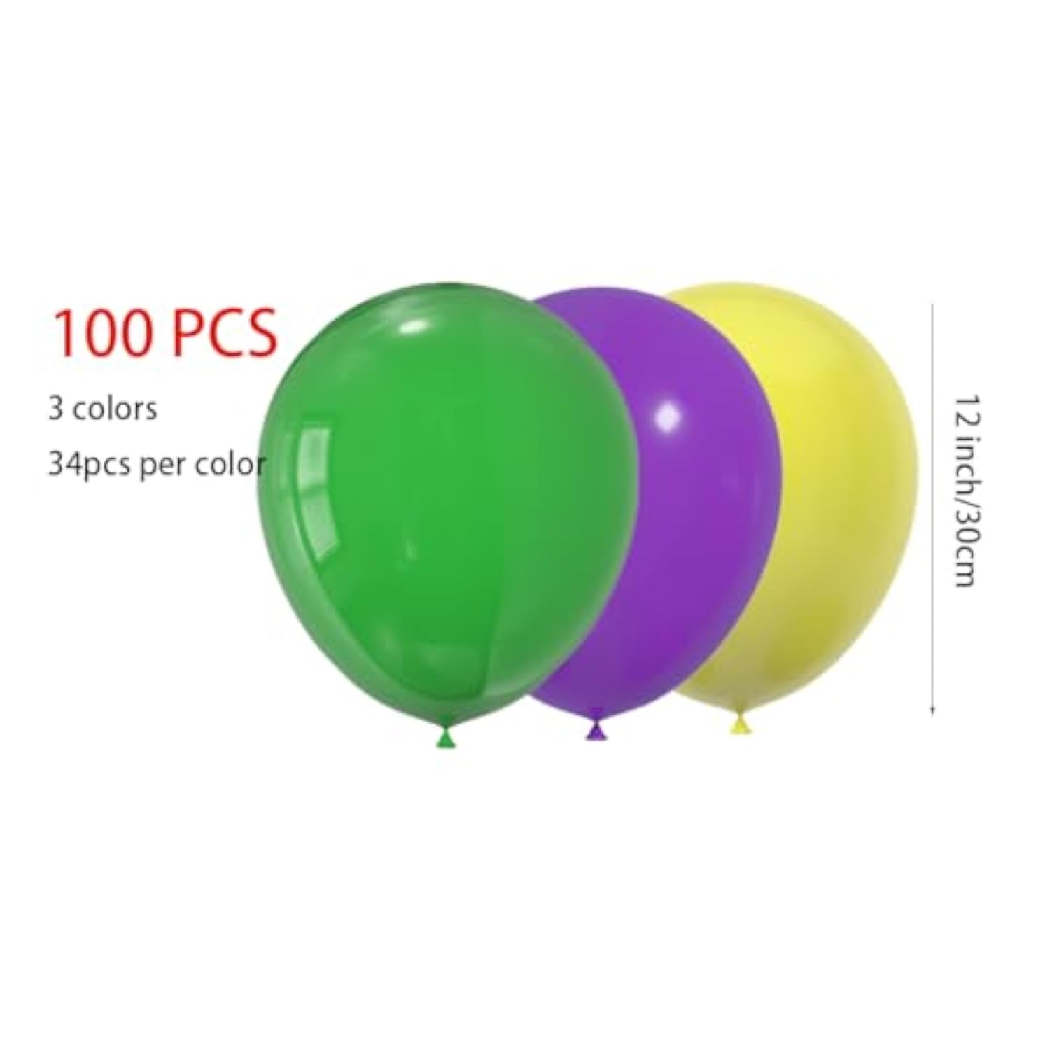 100 Pcs 12 Inch Latex Balloons In Green, Purple And Yellow, Perfect For Spring, Summer, Graduation, Easter, Wedding And Baby Shower Party Balloons Decorations